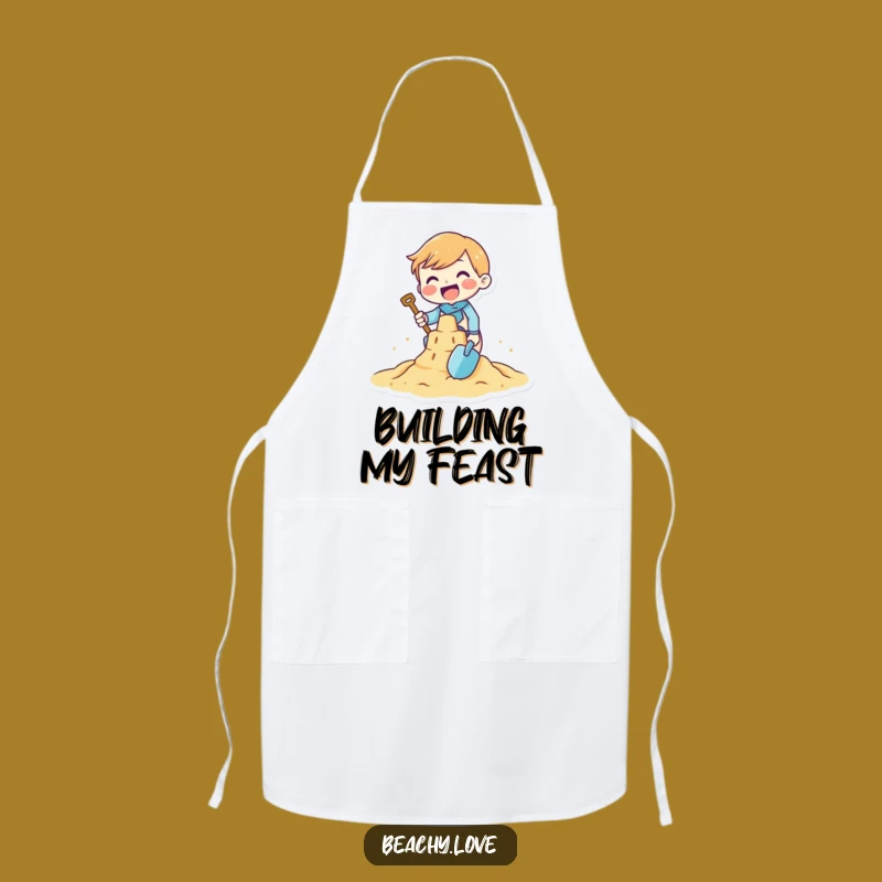 Funny Sandcastle Builder Apron: Beach Artist Tiny Character Wear, Practical Funny Gift