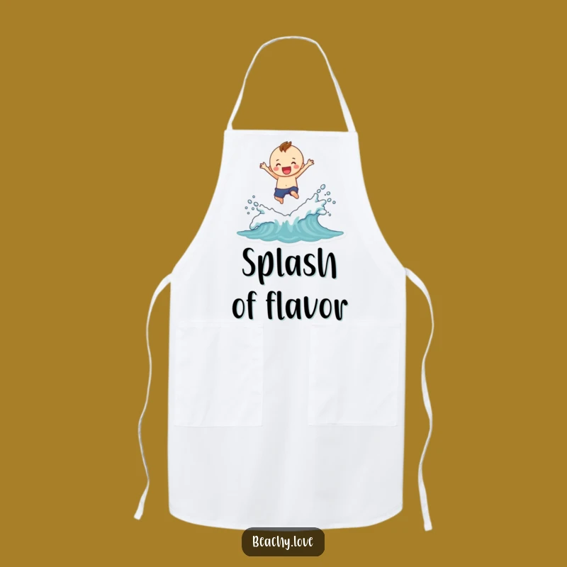 Funny Splash Apron: Cheerful Chef Figure's Wave Jump Fun