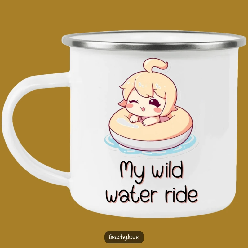 Funny Kawaii Winking Floaty Camping Mug - Relaxed Outdoor Vibes