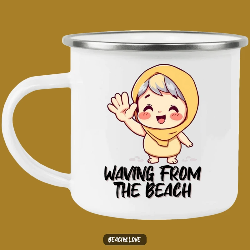 Funny Sandy Wave Campfire Mug: Hilarious Greetings by the Fire