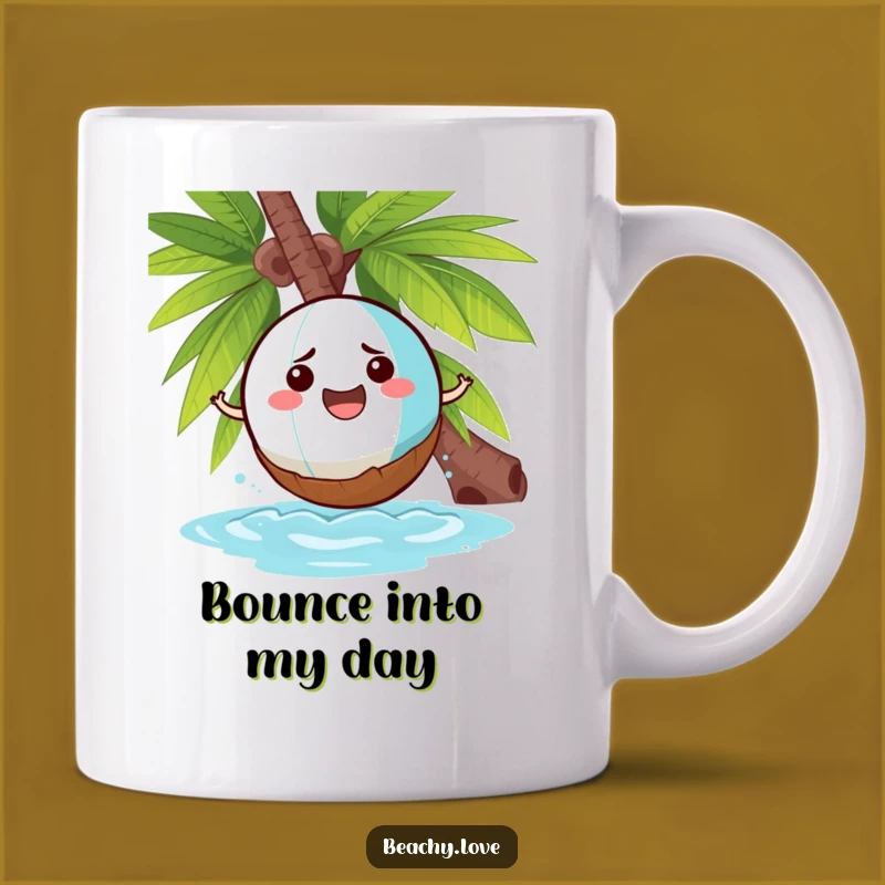 Funny Beach Ball Coconut Mug: Hilarious Tropical Gift for Sunny Days