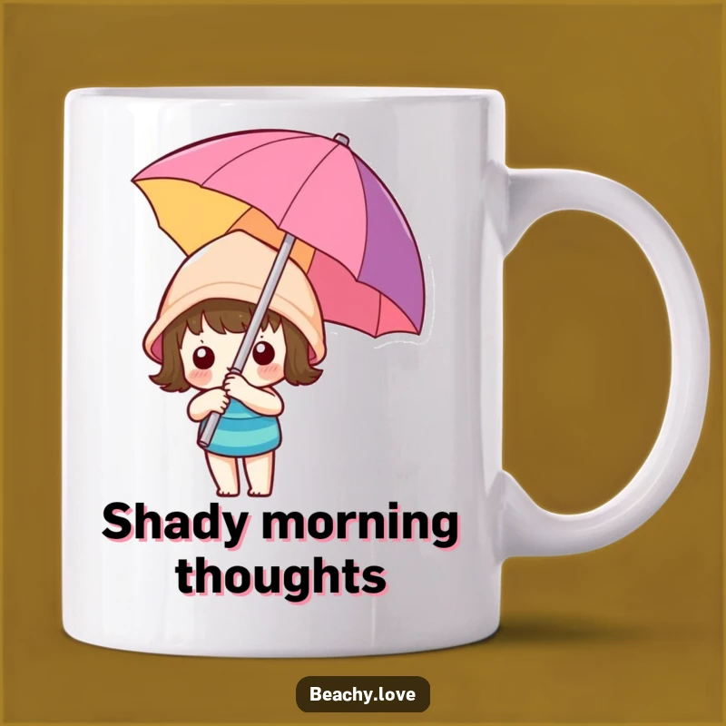 Funny Kawaii Beach Umbrella Mug - Hilarious Sun Protection Humor!