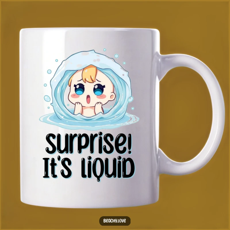 Funny Surprised Character Water Splash Mug - Perfect Funny Gift for Beach Lovers