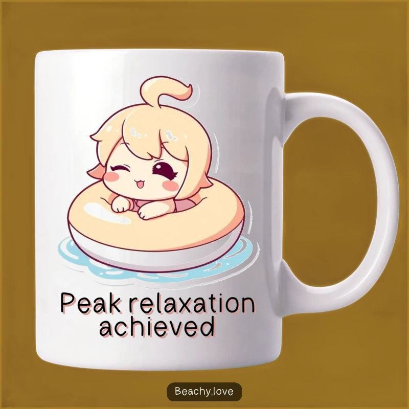 Funny Kawaii Winking Floaty Mug - Relaxed Summer Vibes Gift