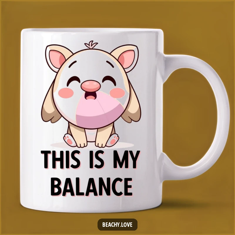 Funny Kawaii Beach Ball Nose Mug: Surprised Character for a Hilarious Sip Gift