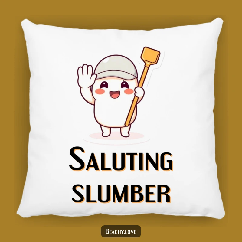Funny Toy Shovel Pillow: Beaming Character Cozy Salute Comfort