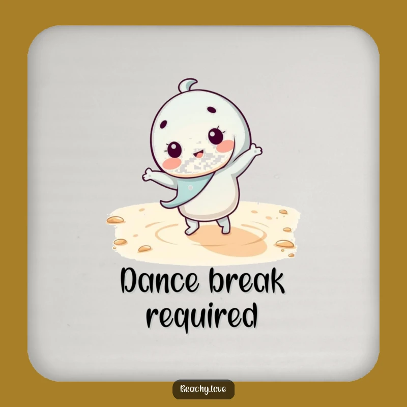 Funny Kawaii Dance Coasters - Protect Tables with Beachy Humor!