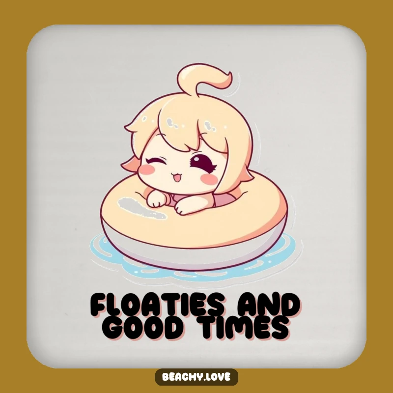 Funny Kawaii Winking Floaty Coaster - Protect Surfaces with Style