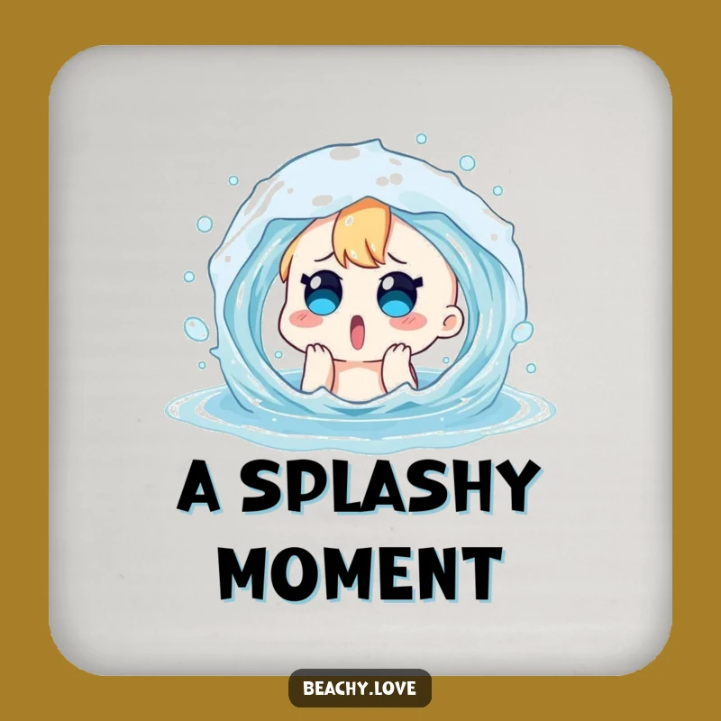 Funny Surprised Character Coaster - Hilarious Water Splash Protection for Drinks