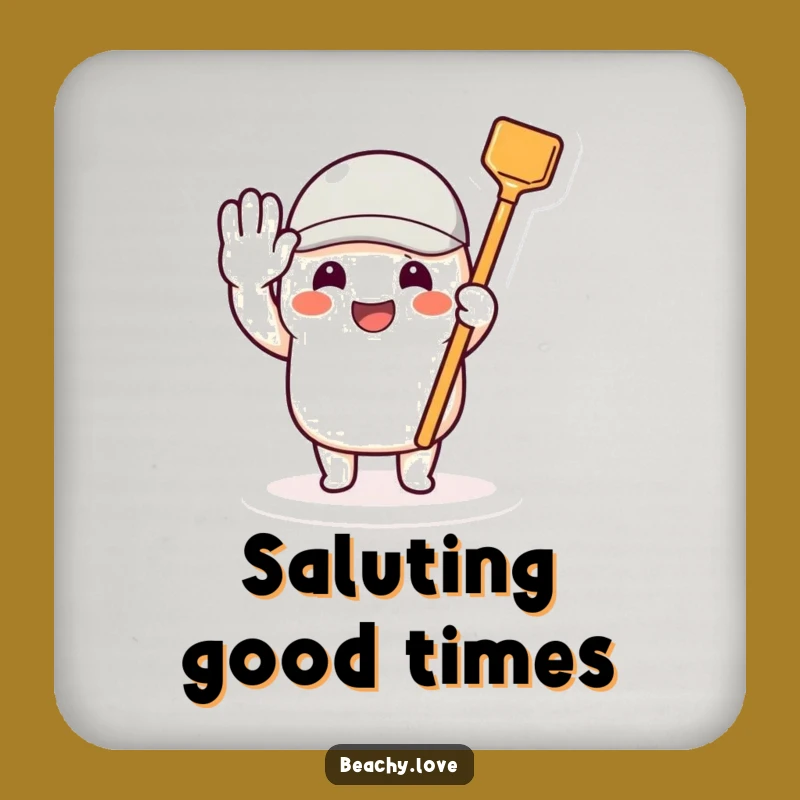 Funny Toy Shovel Drink Coaster: Tiny Shovel Beaming Character Bar Gift