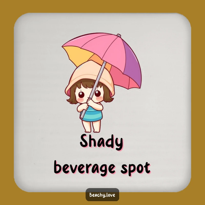 Funny Kawaii Umbrella Coasters - Protect Tables with Beachy Humor!