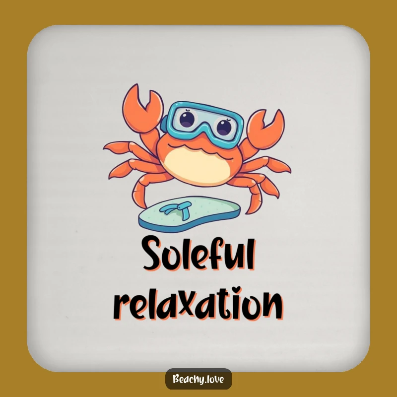 Funny Crab Coaster - Snorkel Sunbather, Beach Decor Protection