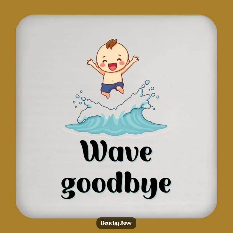 Funny Splash Coaster: Cheerful Figure's Wave Protection