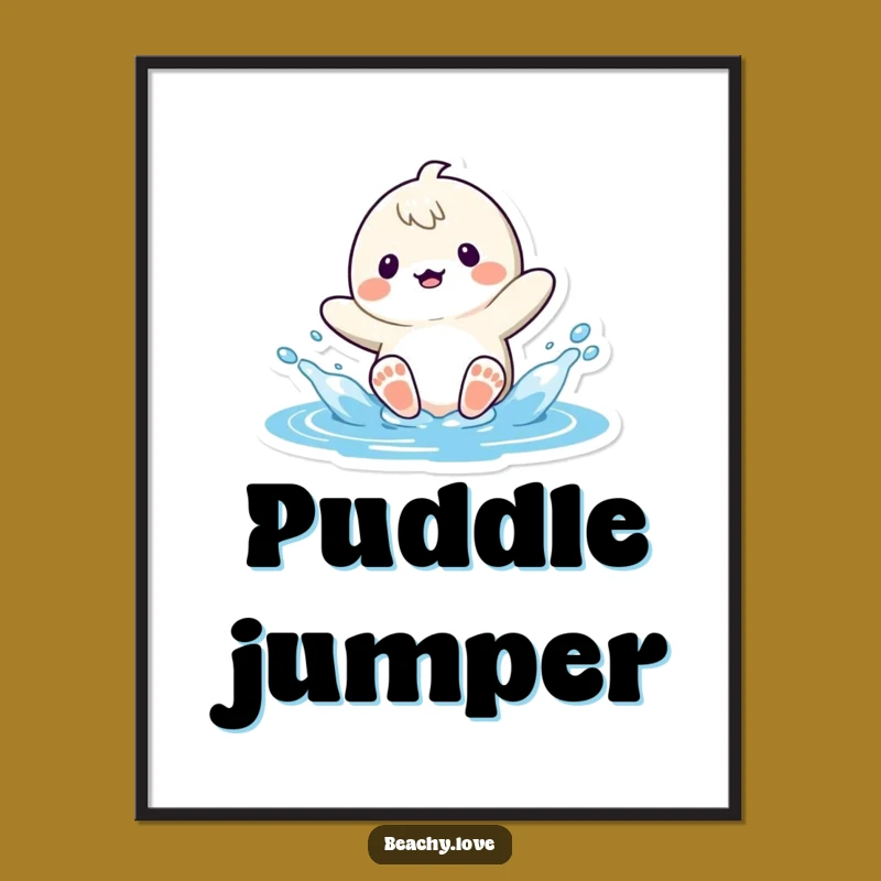 Funny Kawaii Splash Poster - Hilarious Beach Art for Your Walls!