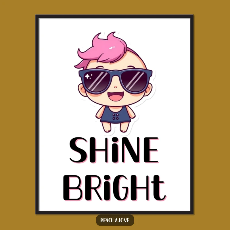 Funny Sunglasses Poster: Happy Character's Cool Portrait Art