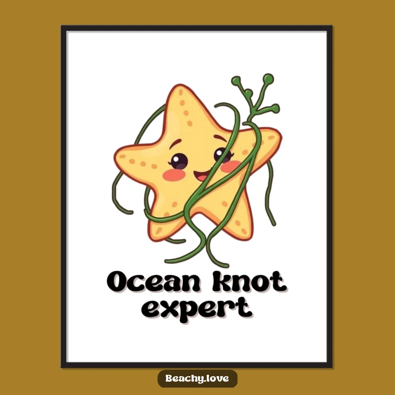Funny Starfish Seaweed Poster: Hilarious Ocean Wall Art and Unique Gift