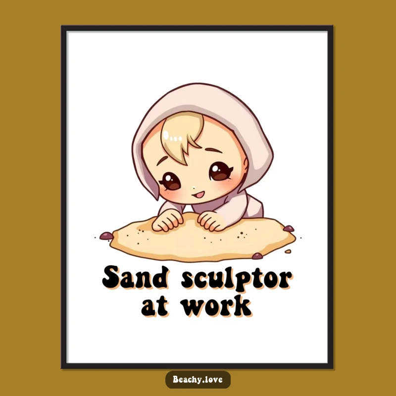 Funny Digging Character Poster - Curious Explorer Wall Art