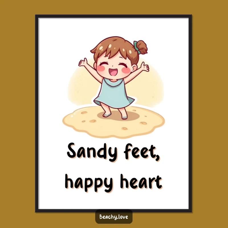 Funny Happy Sand Dancer Poster - Hilarious Beach Art for Joy