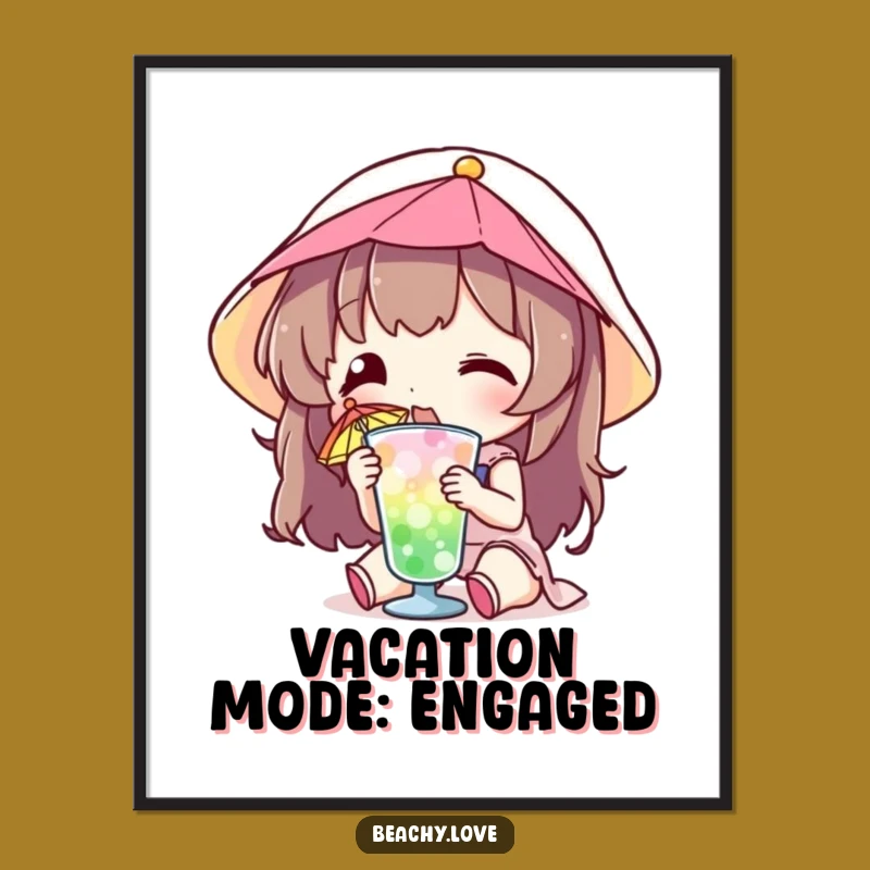 Funny Sip Poster: Hilarious Tropical Wall Art for Instant Vacation