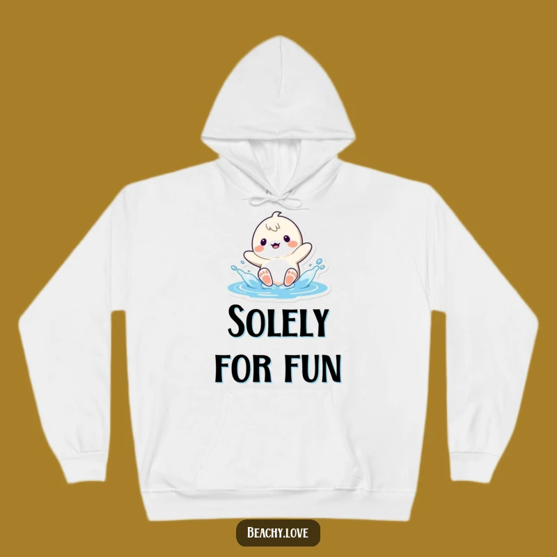 Cozy Funny Kawaii Splash Hoodie - Warm & Playful Beachwear!