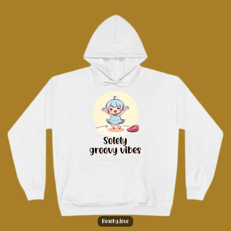 Funny Dancing Flip-Flop Hoodie - Cozy Cheerful Character Beach Vibes Sweatshirt