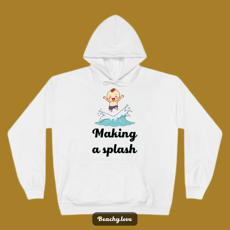 Funny Splash Hoodie: Cozy Jumping Figure Wave Adventure Wear