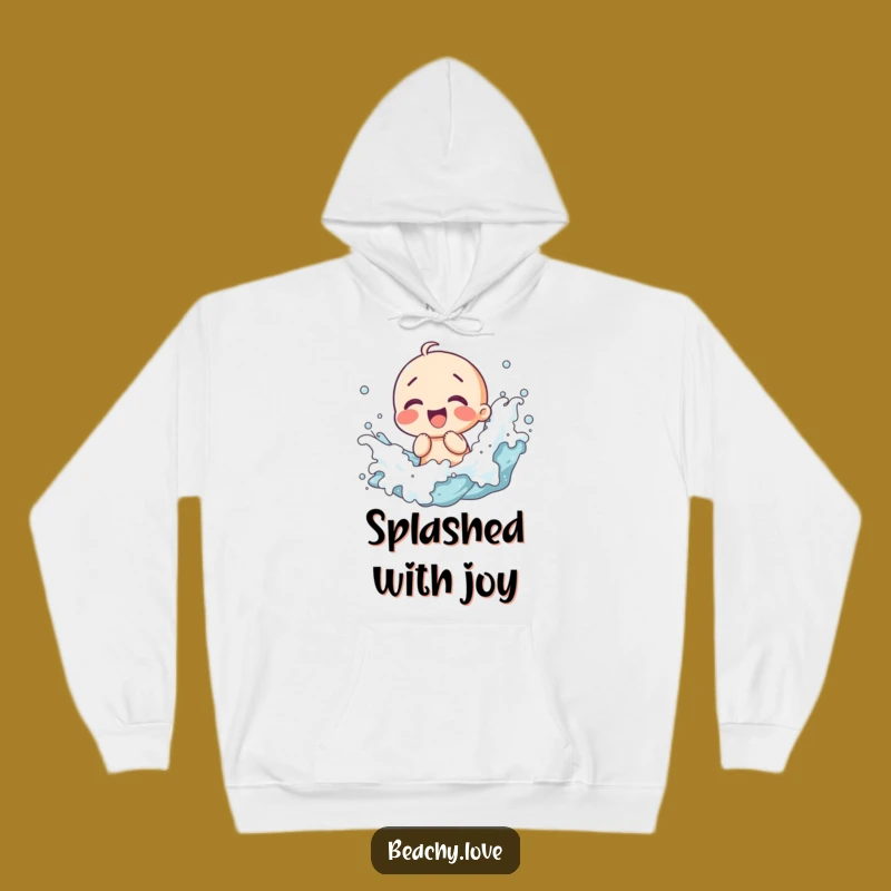 Funny Kawaii Giggling Waves Hoodie - Cozy & Cheerful Beach Wear