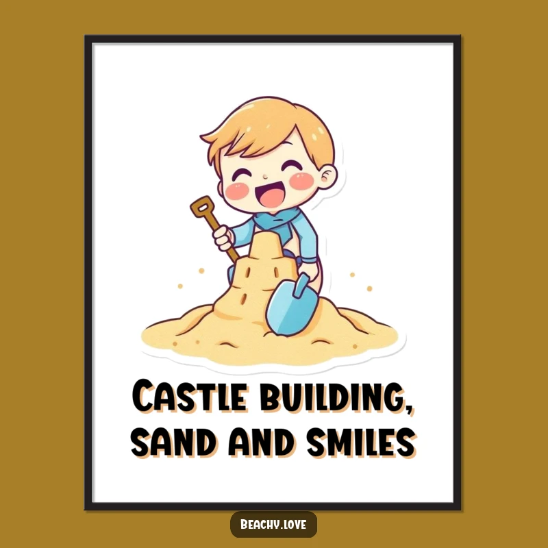 Free Printable Beach Sandcastle Wall Art Funny Downloadable Decor