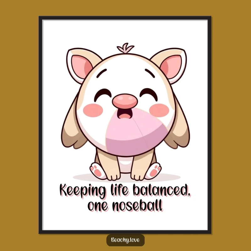 Free Printable Kawaii Beach Ball Art: Funny Surprise Downloadable Wall Decor