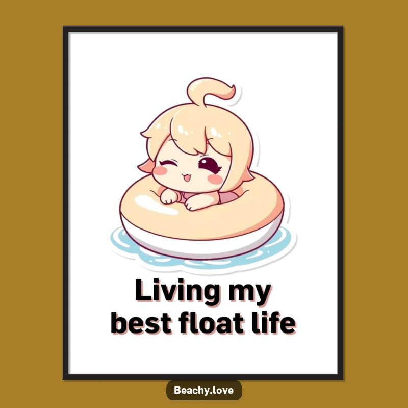 Funny Free Printable Wall Art: Kawaii Floater Winks - Quirky Room Decor!