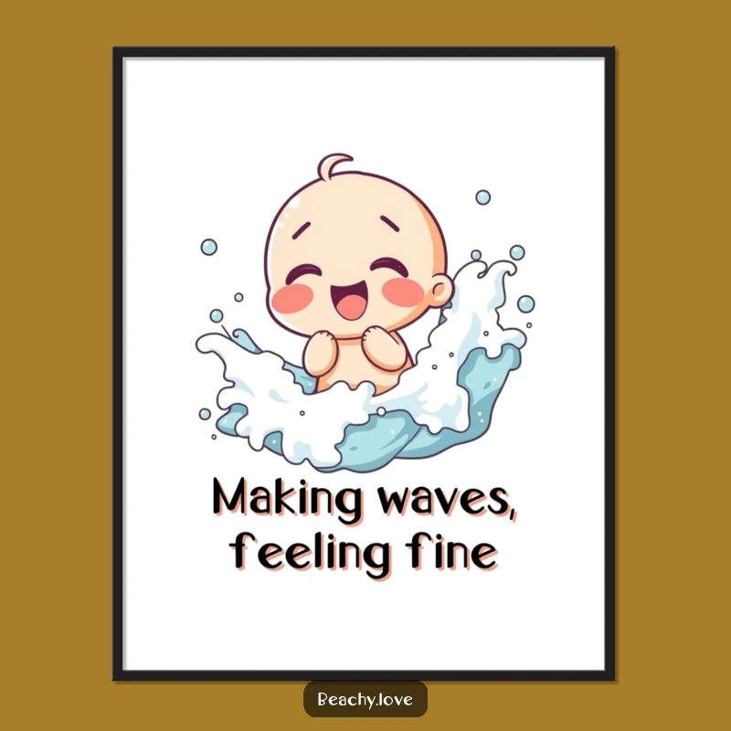 Funny Free Printable Wall Art: Kawaii Giggles & Waves - Joyful Decor!