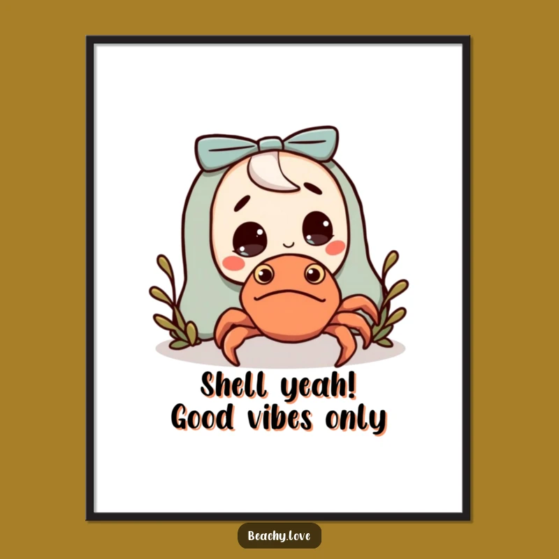 Funny Free Printable Wall Art: Surprised Character & Hermit Crab Downloadable Decor