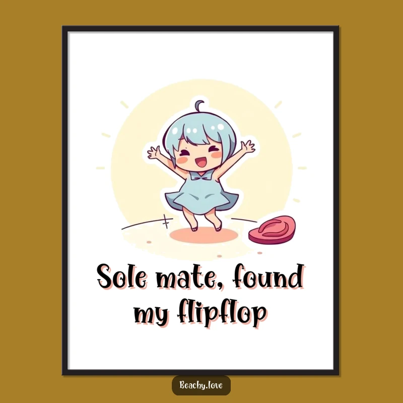Funny Free Printable Wall Art: Cheerful Flip-Flop Dancer Downloadable Gift