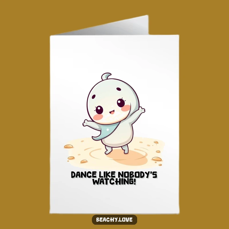 Free Printable Birthday Card: Funny Kawaii Beach Dancer Downloadable