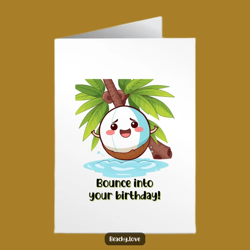 Free Printable Birthday Card: Beach Ball vs Coconut Hilarious Birthday! Downloadable fun.