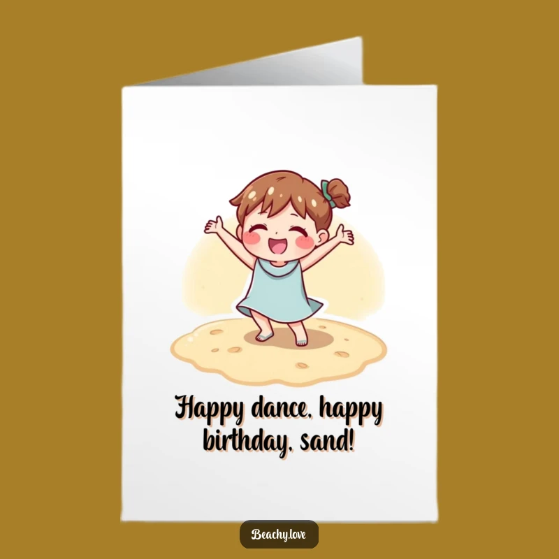 Free Printable Birthday Card: Sandy Dancer - Hilarious Downloadable Birthday Joy!