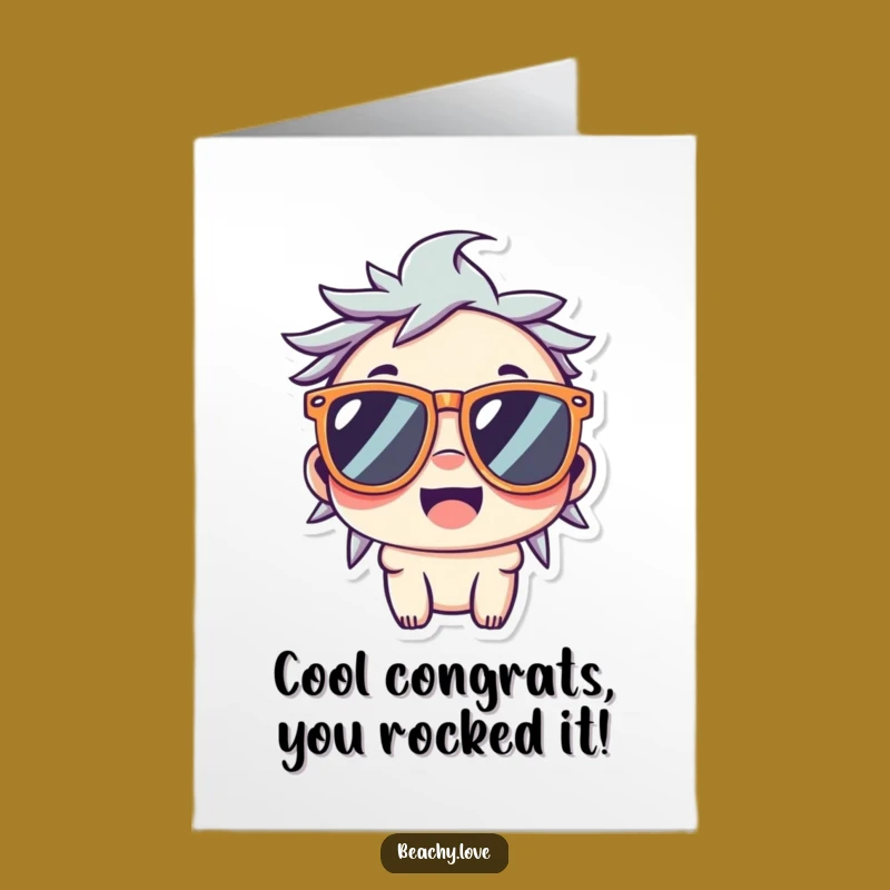 Free Printable Kawaii Sunglasses Congrats Card - Cool & Funny Download