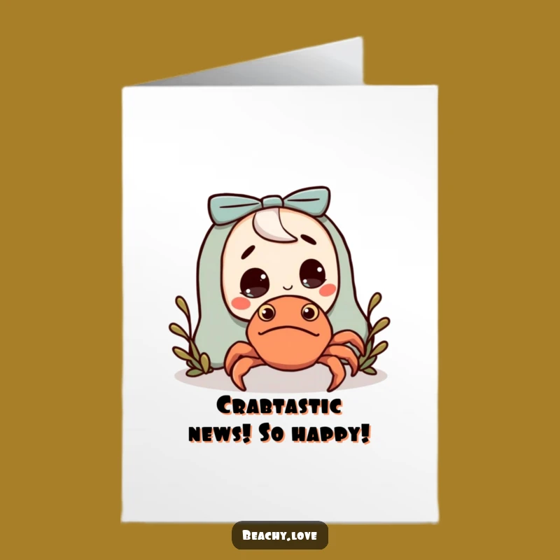 Free Printable Congrats Card: Surprised Character & Hermit Crab Funny Downloadable