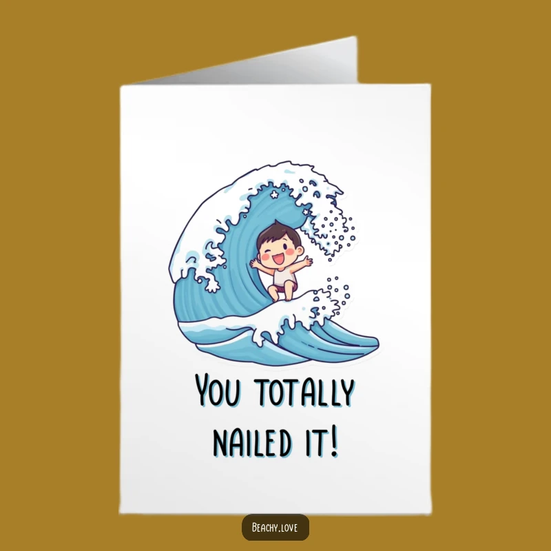 Free Printable Congrats Card: Wave Rider Humor for Your Achievement!