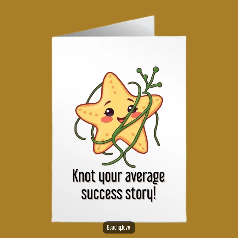 Free Printable Congrats Card: Hilarious Tangled Starfish celebrates your win! Downloadable and fun.