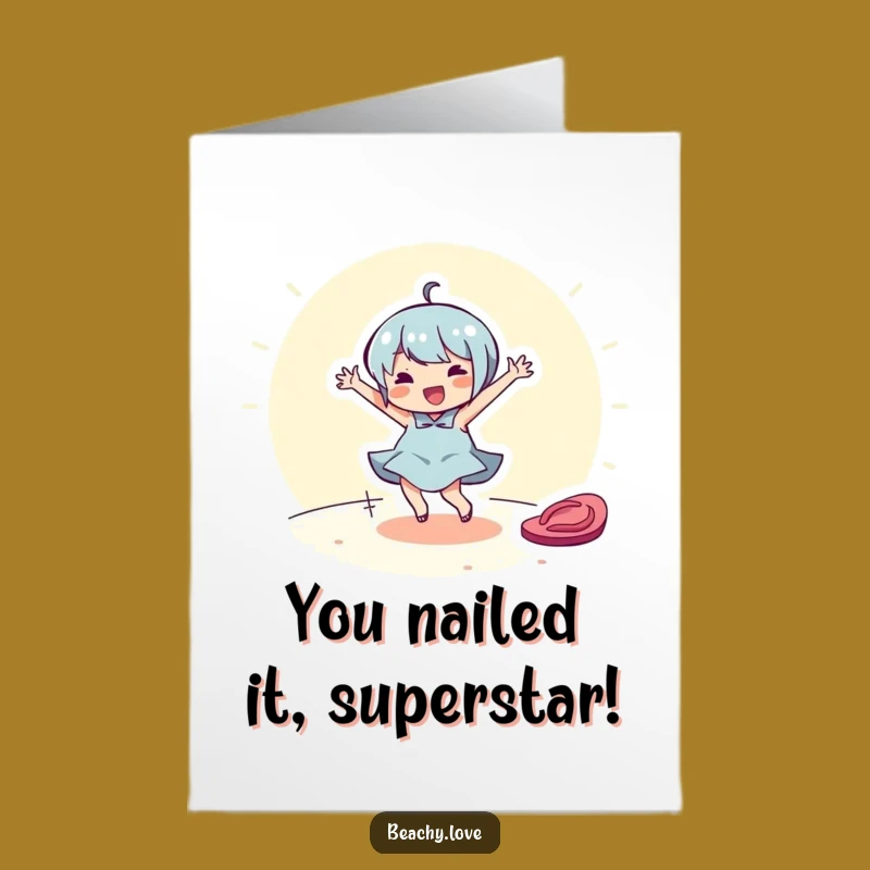Free Printable Congratulations Card: Flip-Flop Dancer Funny Downloadable Gift