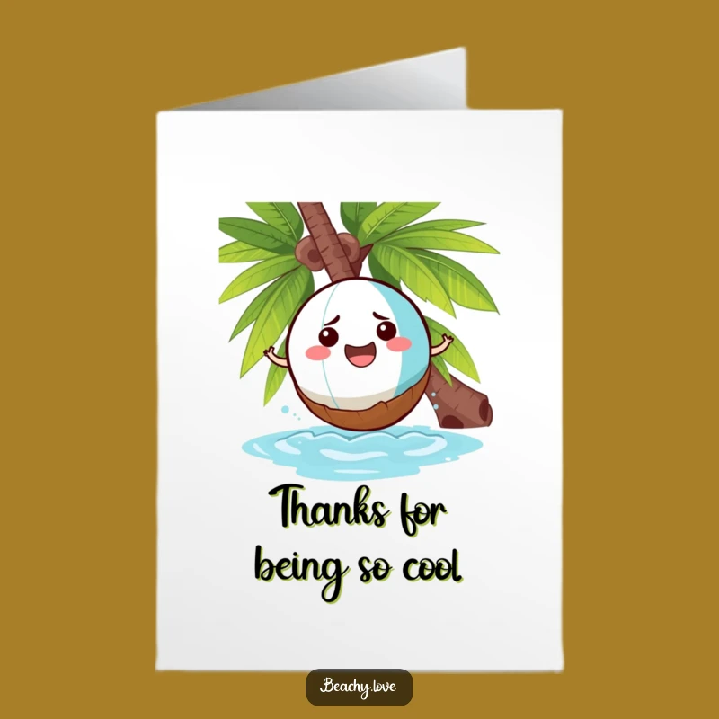Free Printable Thank You Card: Beach Ball Thanks Coconut Hilariously! Print at home.
