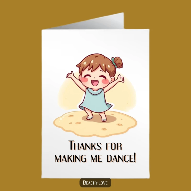 Free Printable Thank You Card: Sandy Dancer - Hilarious Downloadable Gratitude!