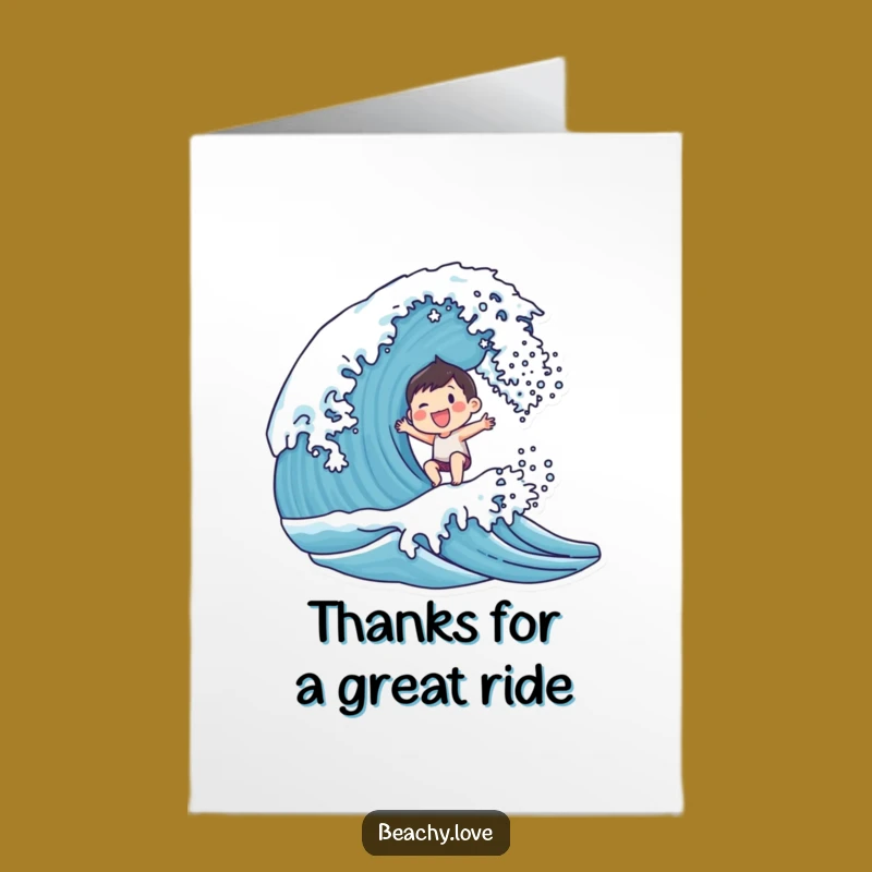 Free Printable Thank You Card: Wave Rider Humor for Your Gratitude