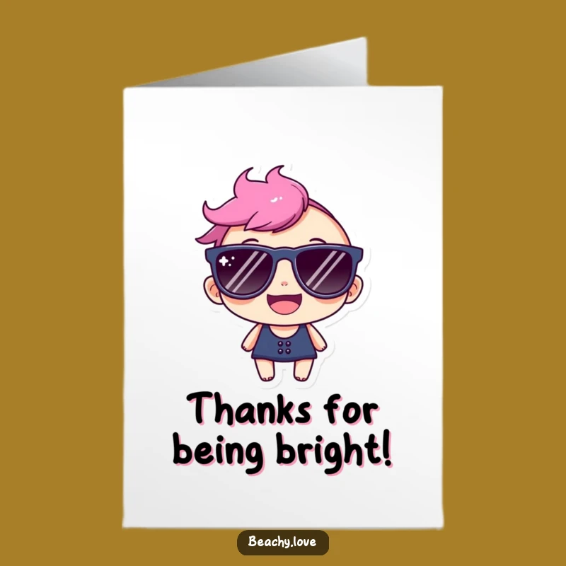Free Printable Thank You Card: Cool Shades Character, Funny Appreciation, Downloadable Gift