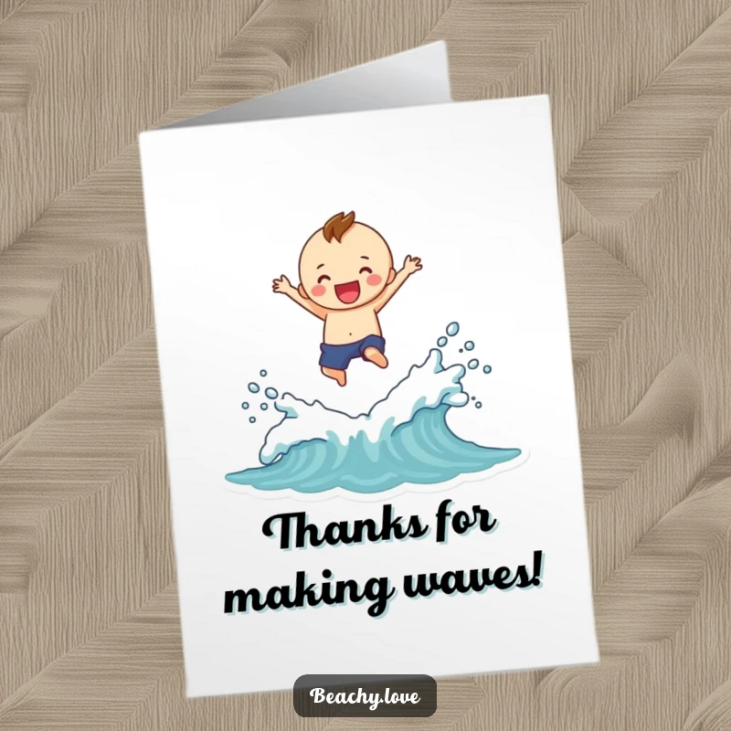 Funny Free Printable Thank You Card: Expressing gratitude with a cheerful figure jumping into a large, celebratory splash.
