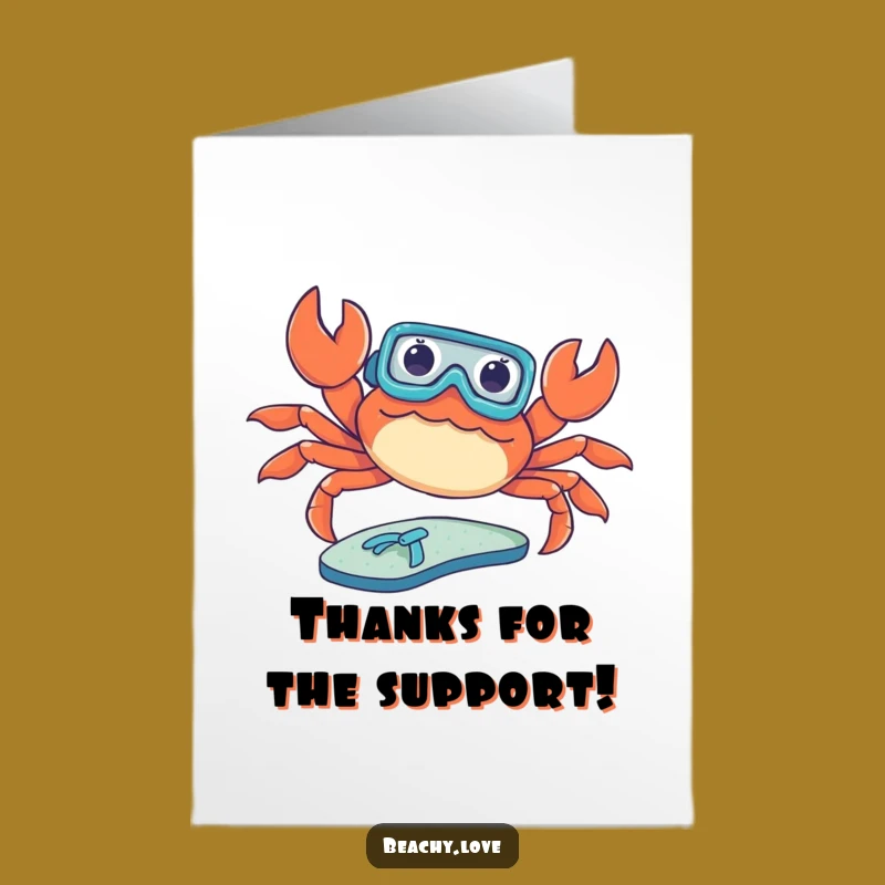 Free Printable Thank You Card: Crab Sunbather - Funny Downloadable Gift!