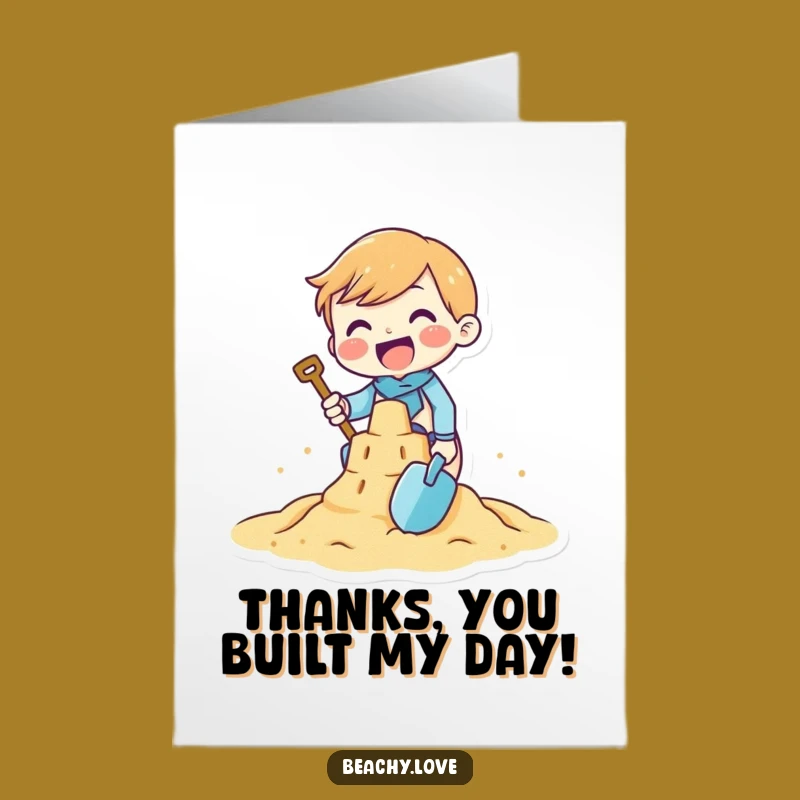 Free Printable Thank You Sandcastle Card Funny Downloadable Gift