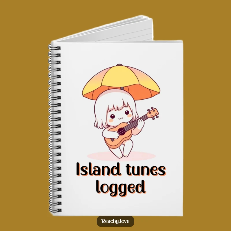 Funny Beach Ukulele Notebook - Charming Character Journal for Ideas