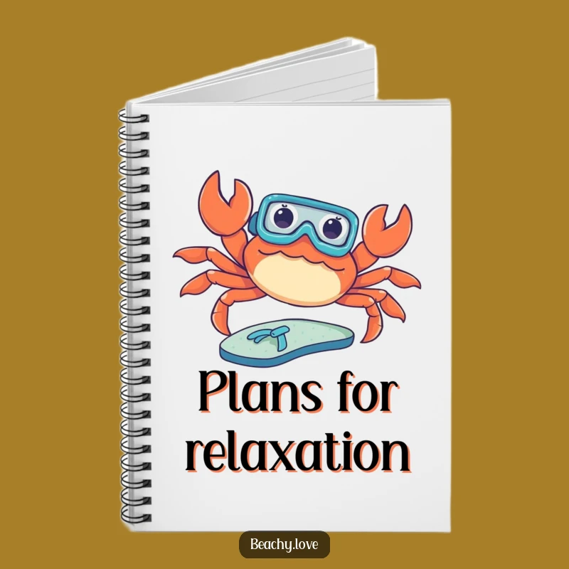 Funny Crab Notebook - Snorkel Vacation Log, Beach Humor Journal